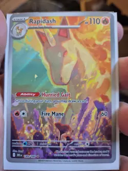 Pokemon TCG Rapidash Illustration Rare Card Destined Rivals Series 189/182 - Image 1