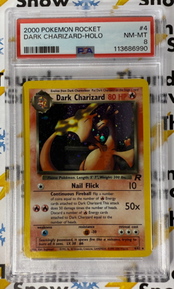⚡❄ 2000 Pokemon Japanese Team Rocket #4 Dark Charizard Holo PSA 8 - Image 1