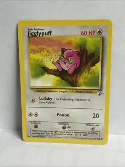 Pokemon TCG Jigglypuff Base Set 2 Unlimited Common Card 77/130. Vintage - Image 1
