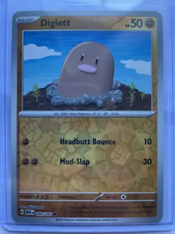 Pokemon TCG Diglett Scarlet & Violet Reverse Holo Card 050/165 Common - Image 1