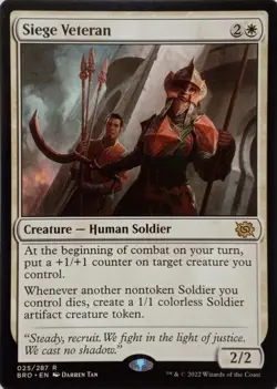 025/287 SIEGE VETERAN RARE THE BROTHERS' WAR MTG CARD - Image 1