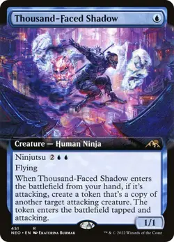 Thousand-Faced Shadow EXTENDED - 451 - Rare - Kamigawa: Neon Dynasty NEO MTG - Image 1