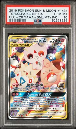 2019 POKEMON SUN & MOON COSMIC ECLIPSE TOGEPI & CLEFFA & IGGLYBUFF GX PSA 10 - Image 1