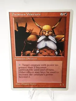 MTG - 4th Edition - Dwarven Warriors - Common - Lightly Played - Image 1