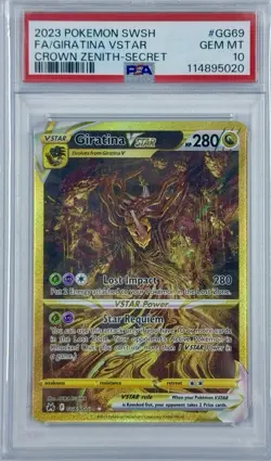 2023 Pokemon Sword Shield Crown Zenith Secret Full Art Giratina VSTAR PSA 10 - Image 1