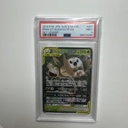 Tag Team Pokemon Japanese Rowlett & Exeggutor GX Sky Legend 001/054 PSA 9 MINT - Image 1