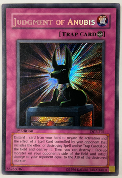 Yugioh DCR-105 Judgment Of Anubis 1st Ed. Secret Rare Vintage Original NM+ - Image 1