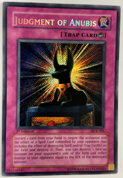 Yugioh DCR-105 Judgment Of Anubis 1st Ed. Secret Rare Vintage Original NM+ - Image 2