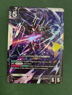 Gundam Card Game Newtype Rising Justice Gundam GD01-066 LR+ Alternate Art - Image 1