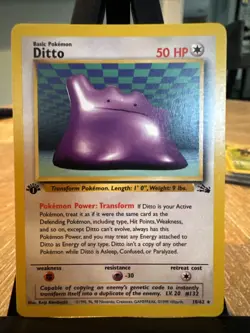 Ditto 18/62 Fossil 1st Edition *Rare* Pokemon Card TCG Non Holo LP Vintage - Image 1