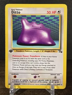 Ditto 18/62 Fossil 1st Edition *Rare* Pokemon Card TCG Non Holo LP Vintage - Image 1