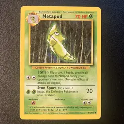 Metapod - 54/102 - Pokemon Base Set Unlimited common Card WOTC LP - Image 1