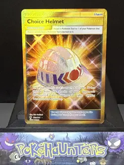 Pokemon Card Choice Helmet 229/214 Gold Lost Thunder Secret Rare NM - Image 1