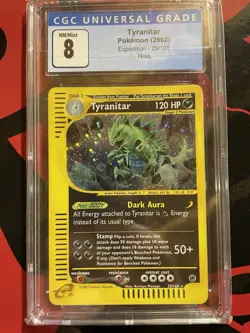 Pokemon Tyranitar Expedition Holo Rare Card #29 CGC 8 - Image 1