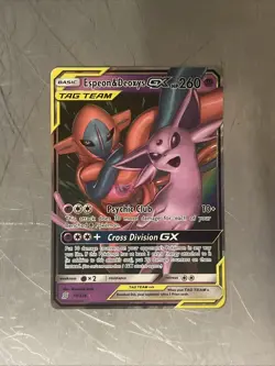 Espeon & Deoxys GX 72/236 Sm-Unified Minds Holo Card NM Condition - Image 1