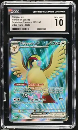 2023 Pokemon Pidgeot EX Obsidian Flames Holo Ultra Rare #217/197 CGC 10 - Image 1