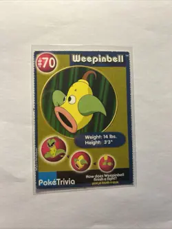 Pokemon Card - Weepinbell - 70 - Poketrivia - Burger King Promo - 1999 - Image 1