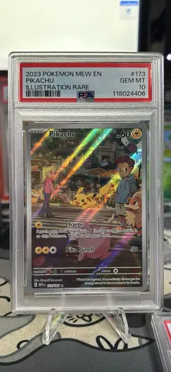 Pokemon TCG Scarlet Violet Pikachu Holo Illustration Card 173/165 PSA 10 Rare - Image 1