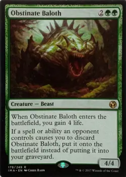 179/249 OBSTINATE BALOTH RARE ICONIC MASTERS MTG CARD - Image 1