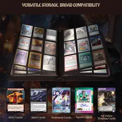 Trading Card Binder - 3D Embossed PU Leather Album with Zipper, 9-Pocket & Si... - Image 5