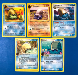 Omanyte 5 Card LOT- Fossil 52/62- Neo Discovery 60/75 Sandstorm Vintage Pokemon - Image 1