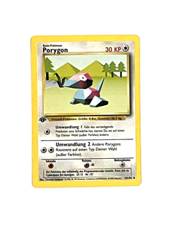 Pokemon TCG Porygon Base Set 39/102 Regular 1st Edition Uncommon German Card - Image 1