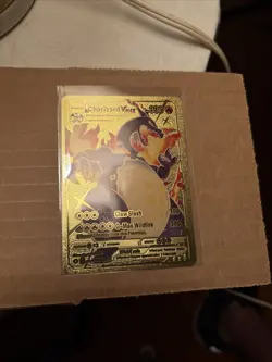 Shiny Charizard VMAX - Gold Foil Pokemon Display Card HP330 074/073 Fan Art NM-M - Image 1