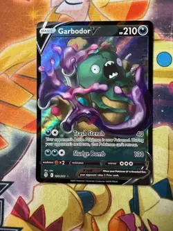 Garbodor V 100/203 Evolving Skies Ultra Rare Holo Pokemon Card NM - Image 1