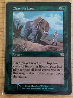 Mtg: Clear the Land: Mercadian Masques: Foil: NM - Image 1