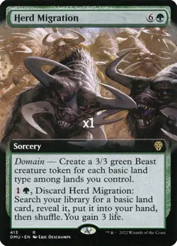 MTG Borderless Dominaria United DMU Herd Migration MINT - Image 1