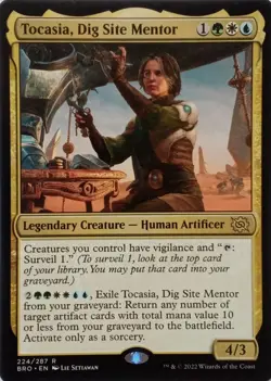 224/287 TOCASIA, DIG SITE MENTOR RARE THE BROTHERS' WAR MTG CARD - Image 1