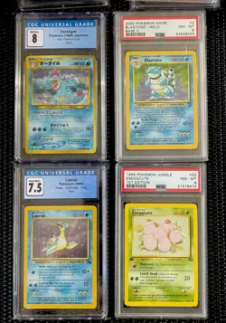 Lot of 4 Graded Pokemon Cards - PSA & CGC - Blastoise, Lapras, Feraligatr - Image 1