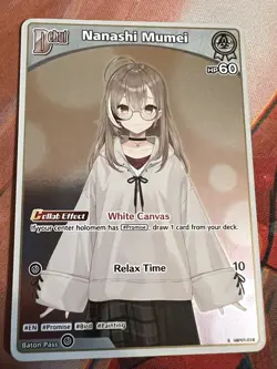 Nanashi Mumei Foil - hBP01-016 S NM - Hololive TCG Trading Card Game Vtuber - Image 1