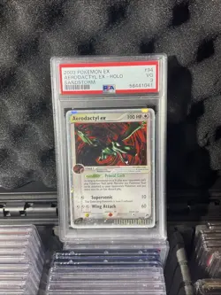 Low POP Pokemon TCG Aerodactyl EX Sandstorm Holo Card 94/100 PSA 3 - Image 1