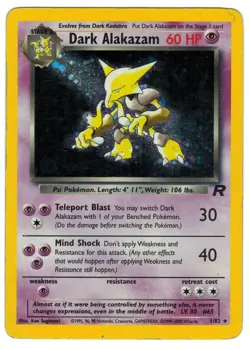 Pokemon Dark Alakazam 1/82 Team Rocket WOTC Vintage Holo Rare TCG Card - Image 1