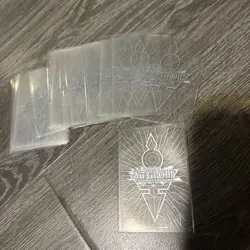 25 Card Deck Protectors Duelist Card Sleeves Clear Color YuGiOh Logo - Image 1