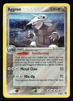 2007 EX - Power Keepers Aggron Holo Rare #1 Pokemon Card - Image 1