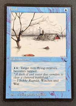 MTG - 1x Flood - The Dark - NM/LP - Vintage - Blue - Magic The Gathering - 1994 - Image 1