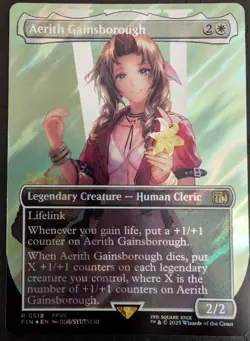 Aerith Gainsborough (Borderless) (Surge Foil) Final Fantasy Foil Near Mint - Image 1