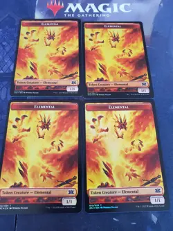 Mtg. 4x Elemental Double-Sided Tokens. Foil. Double Masters 2022. Pack Fresh - Image 1