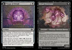 1x Visage of Dread // Dread Osseosaur MTG The Lost Caverns of Ixalan NM Magic Re - Image 1