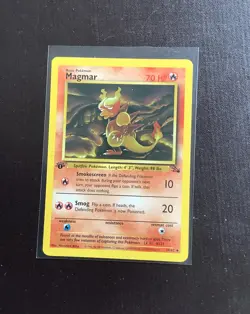 Original 1999 Rare First/ 1st Edition Magmar Pokemon Card Fossil Set NM - Image 3