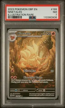 2023 Pokemon Obsidian Flames OBF EN NINETALES 199/197 Illustration Rare PSA 7 - Image 3