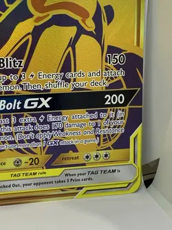 JUMBO Oversized Pikachu & Zekrom GX Tag Team Gold Promo SM248 Pokemon Texture NM - Image 5