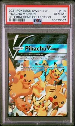 2021 POKEMON SWSH BSP PIKACHU V-UNION CELEBRATIONS COLLECTION PSA: 10 - Image 1