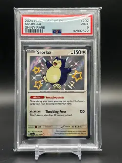 2024 POKEMON PAF EN-PALDEAN FATES SHINY RARE #202 SNORLAX PSA 9 - Image 1
