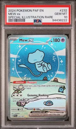 POKEMON PSA 10 2024 SV Paldean Fates Mew ex 232/091 Special Illustration Rare - Image 1