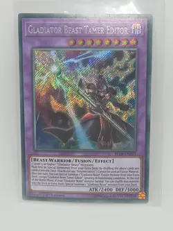 Gladiator Beast Tamer Editor BLLR-EN023 Secret Rare 1st Edition YuGiOh TCG Card - Image 2