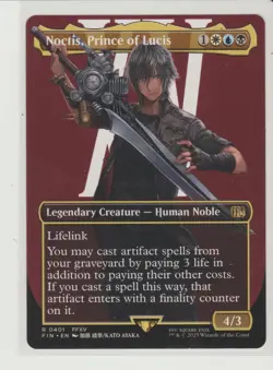 Noctis, Prince of Lucis Borderless Rare MtG Card FIN 401 Final Fantasy - Image 1