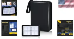 Durable 4 Pocket Trading Card Binder - 400 Cards Capacity, Modern Black Design - Image 2